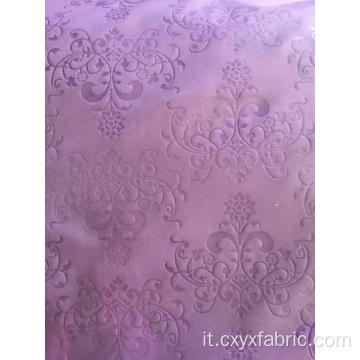 tessuto in poliestere viola rosa goffrato